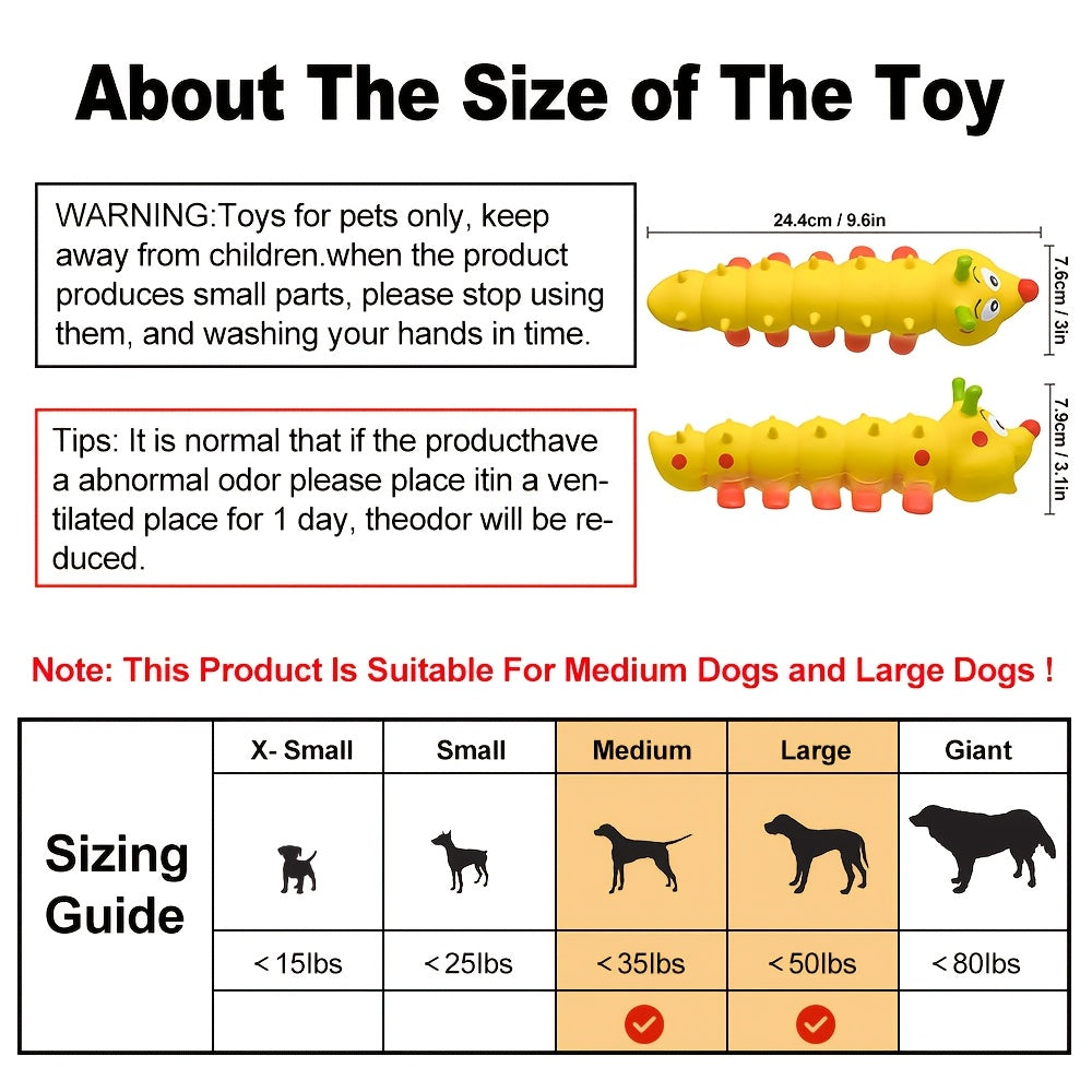 Latex Squeaky Dog Chew Toy for Medium Breed Dogs – Teeth Cleaning Squeaky Sound Pet Toy – Durable Non-Toxic Latex Dog Toy for Biting, Play & Dental Health, No Battery Required