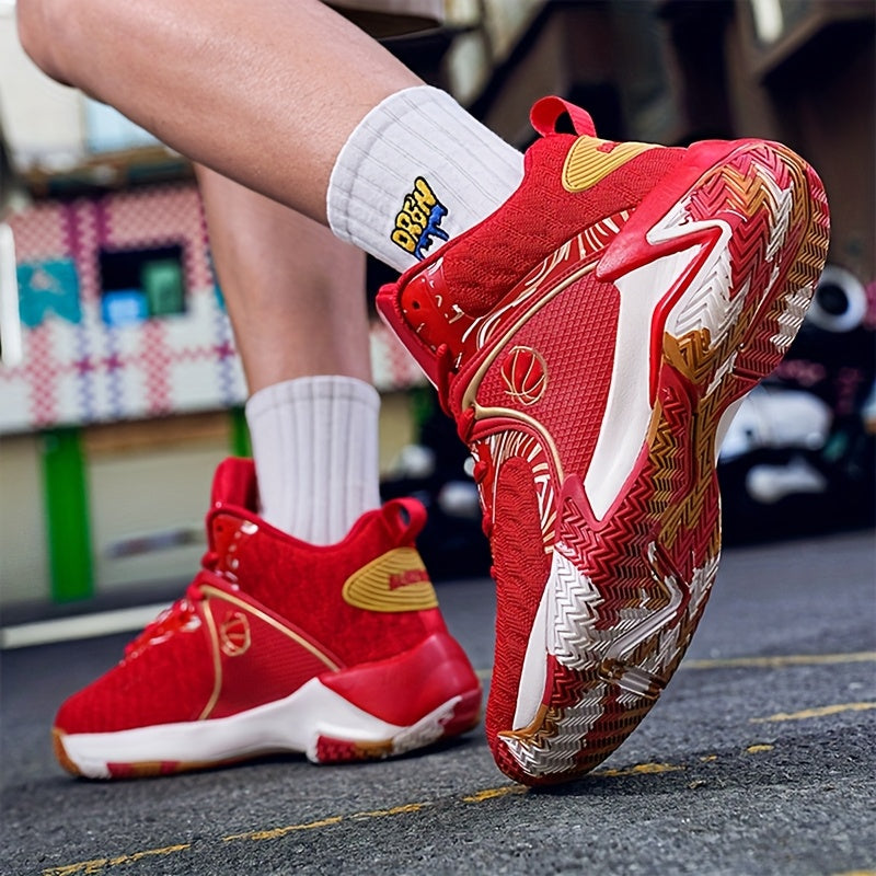 Men's High Top Basketball Shoes Anti-Slip Rubber Sole Breathable Lace-Up Sneakers for Men Durable Sports Running Shoes 3 Colors Sizes US 6.5-13.5 Cushioned Ankle Support