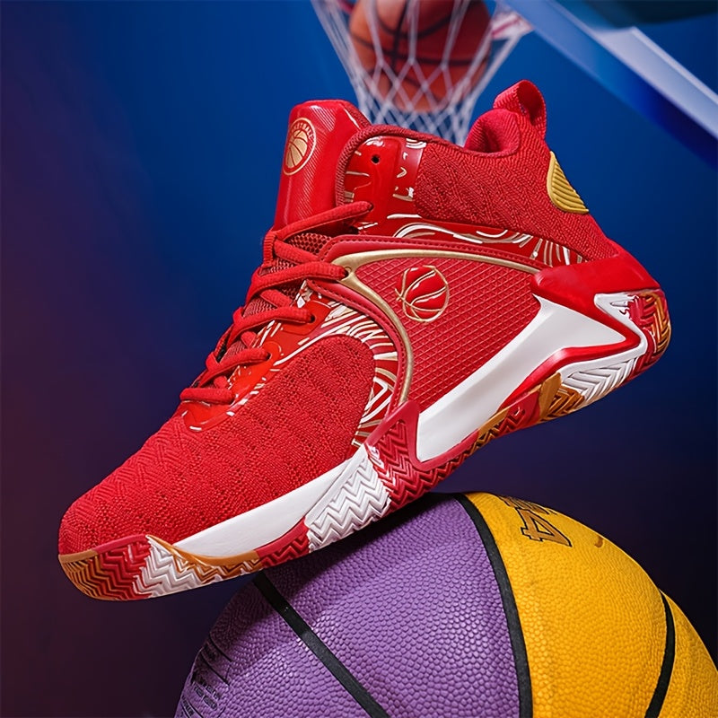 Men's High Top Basketball Shoes Anti-Slip Rubber Sole Breathable Lace-Up Sneakers for Men Durable Sports Running Shoes 3 Colors Sizes US 6.5-13.5 Cushioned Ankle Support