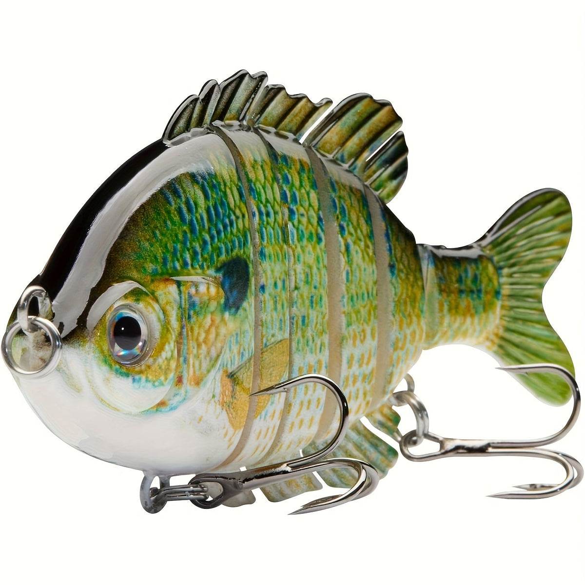 Fishing Lures 4-Pack Multi-Joint Swimbait – Realistic Hard Topwater Perch Bait with Treble Hooks, 3.5 Inch / 0.85oz, Lifelike Bluegill & Panfish Lures for Freshwater & Saltwater Bass Fishing