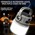 Solar Rechargeable LED Camping Lantern 6 Modes - USB Power Bank, Hook, 4-8 Hour Battery, Portable Outdoor Light for Tent Camping, Hiking, Mountaineering & Emergency