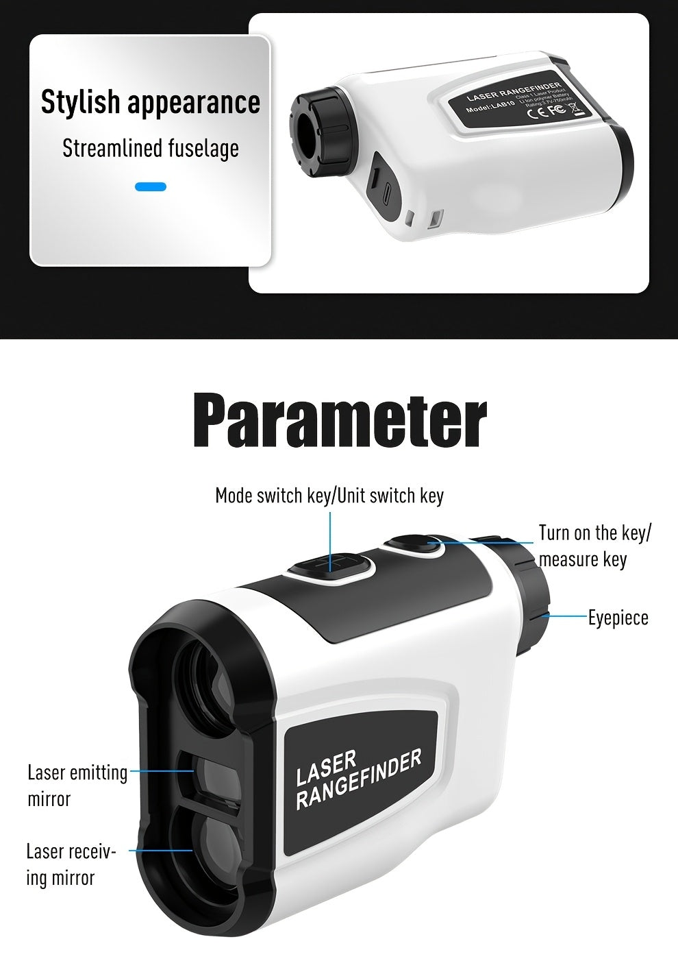 1200 Yard Laser Golf Rangefinder 6X Magnification Slope Switch Pulse Vibration Target Lock Trajectory Compensation Type-C Rechargeable for Golf and Hunting
