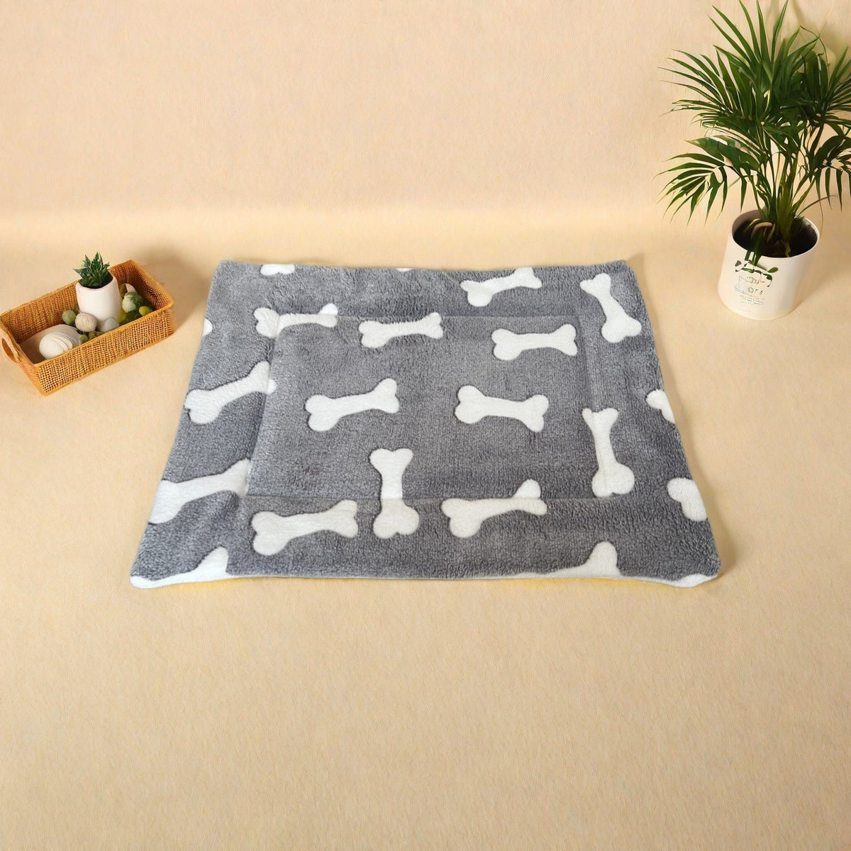 Holiday Pet Bed for Small Dogs & Cats - Soft Flannel Plush Christmas Halloween Reversible Double-Sided Mat with Paw Print, Machine Washable Crate Pad for Teacup Puppies, Kittens & Small Animals, Portable Travel Pet Sleeping Mat