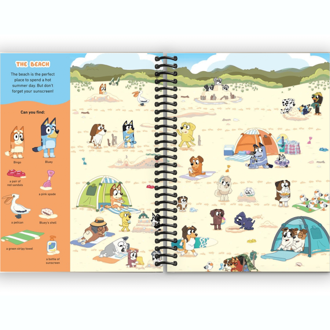 Where's Bluey? A Search-and-Find Activity Book for Kids - Spiral Bound, Find Bluey & Bingo Hidden Picture Book, 32 Pages Ages 3+, Perfect Birthday & Holiday Gift for Children