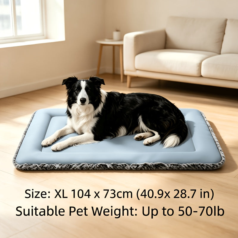 Dog Cooling Mat for Summer – Soft Polyester Pet Cooling Pad with Neck Support, Indoor Sleeping Floor Mat for Extra Small, Small & Medium Dogs & Cats, Heat Relief Bed