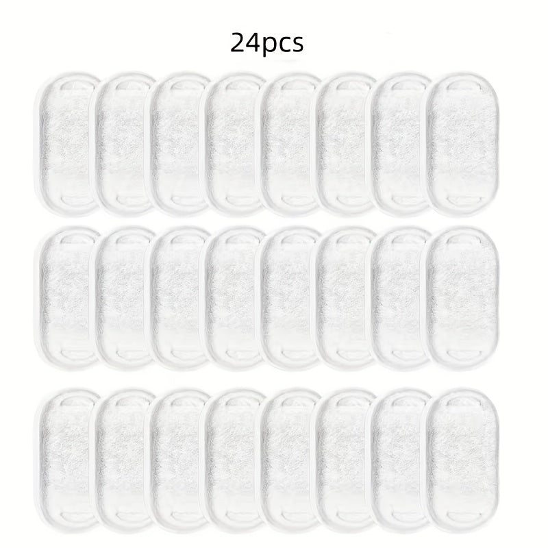 Cat Water Fountain Replacement Filters 12 or 24 Pack for 67oz 2L and 108oz 3.2L Stainless Steel Pet Water Dispensers Easy Install Long-Lasting Filtration