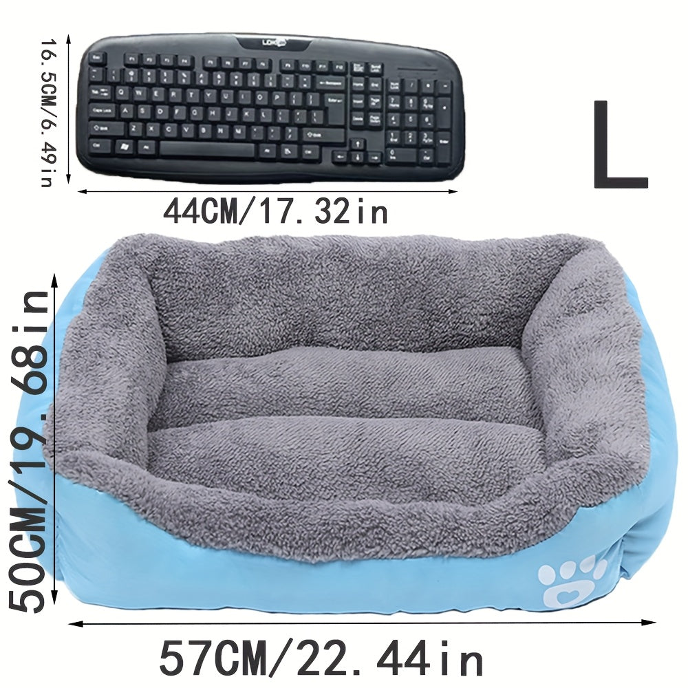 Cozy Winter Pet Bed for Small Dogs & Cats – Candy-Colored Washable Square Warm Nest for Chihuahua, Pomeranian, Shih Tzu & Small Breeds, Soft Plush Dog Cat Bed