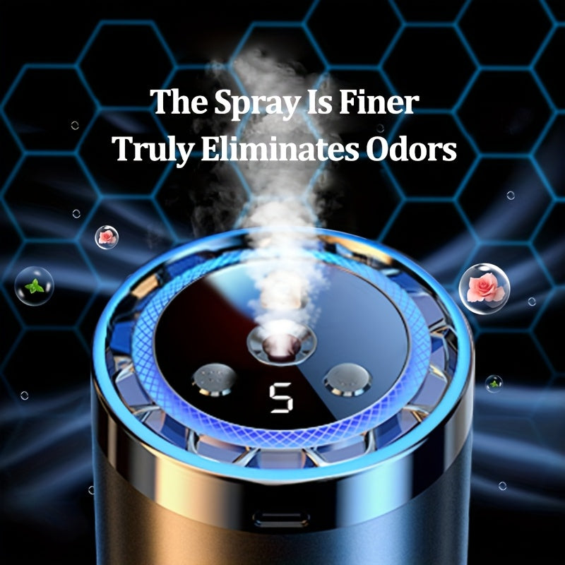 Smart Car Air Freshener with Aromatherapy & Starry Sky Light Display – Portable USB Car Humidifier, Dynamic LED Mood Light, Cologne & Perfume Bundle, Universal Fit, Car Gift & Holiday Gift for Men Women