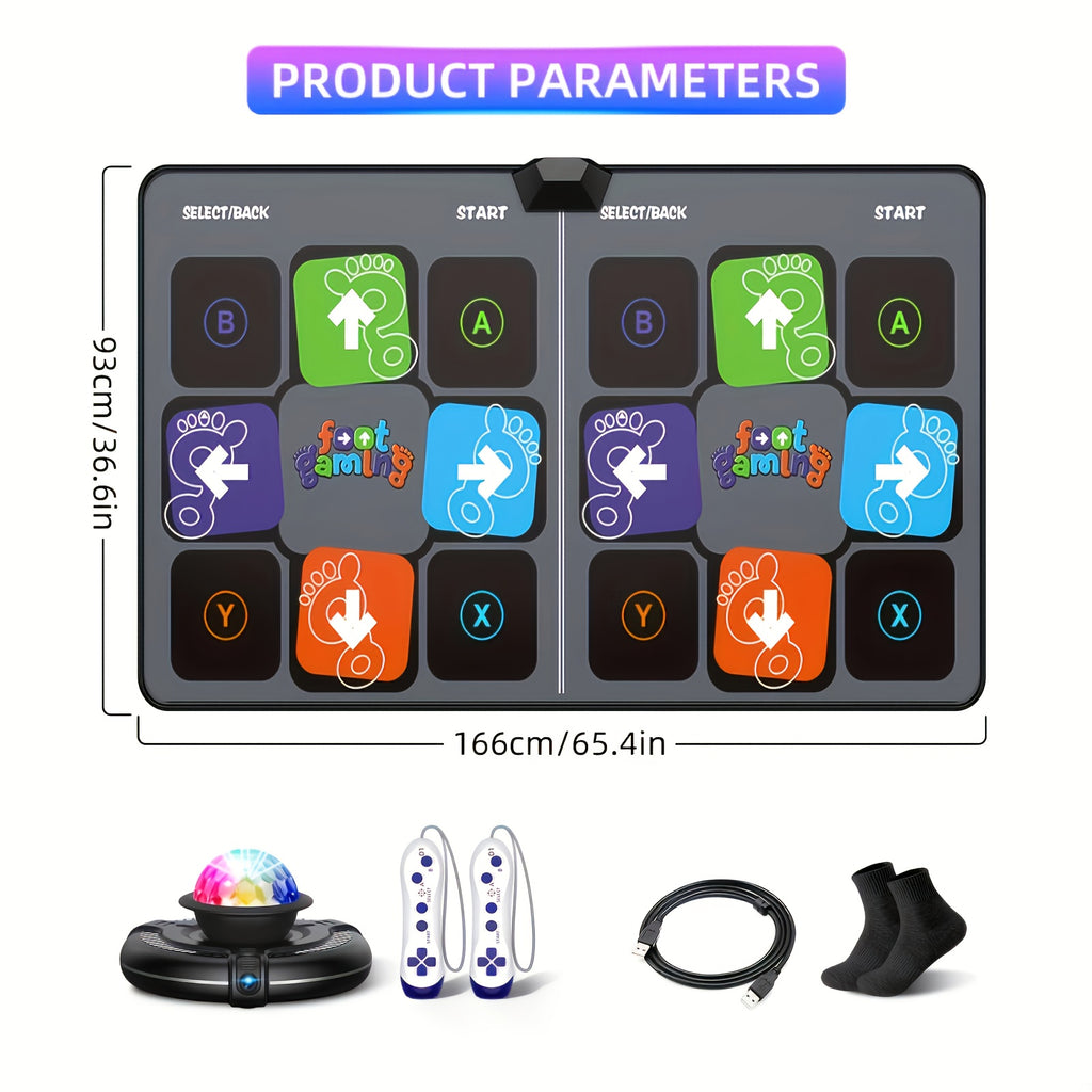 Dance Mat for Adults & Kids – Double User Dance Pad for TV, Plug & Play Electronic Dancing Mat with Smart Camera, Exercise Dance Game for Family Fun, Birthday & Christmas Gift Idea