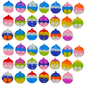 Mini Pop Bubble Fidget Sensory Toys 40 Pack - Push Bubble Stress Relief Toy for Kids, Assorted Random Colors, Classroom Prize Box Stuffers, Birthday Party Favor Goodie Bag Fillers, Anxiety Relief Toy