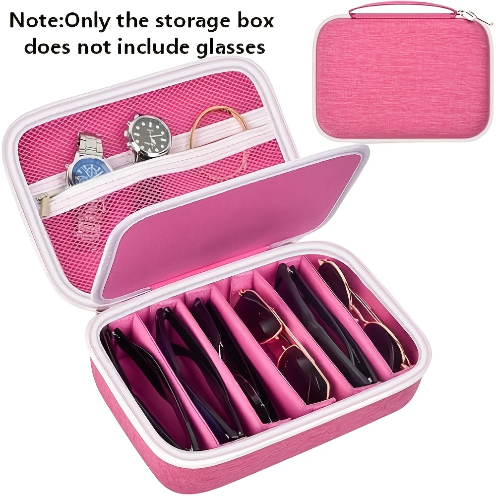 Travel Sunglasses Organizer Case for Multiple Pairs – Multi-Slot Eyeglasses Storage Holder Bag for Men & Women, Portable Hard Shell Sunglasses Box for Home & Travel, 2 to 10 Slots Available