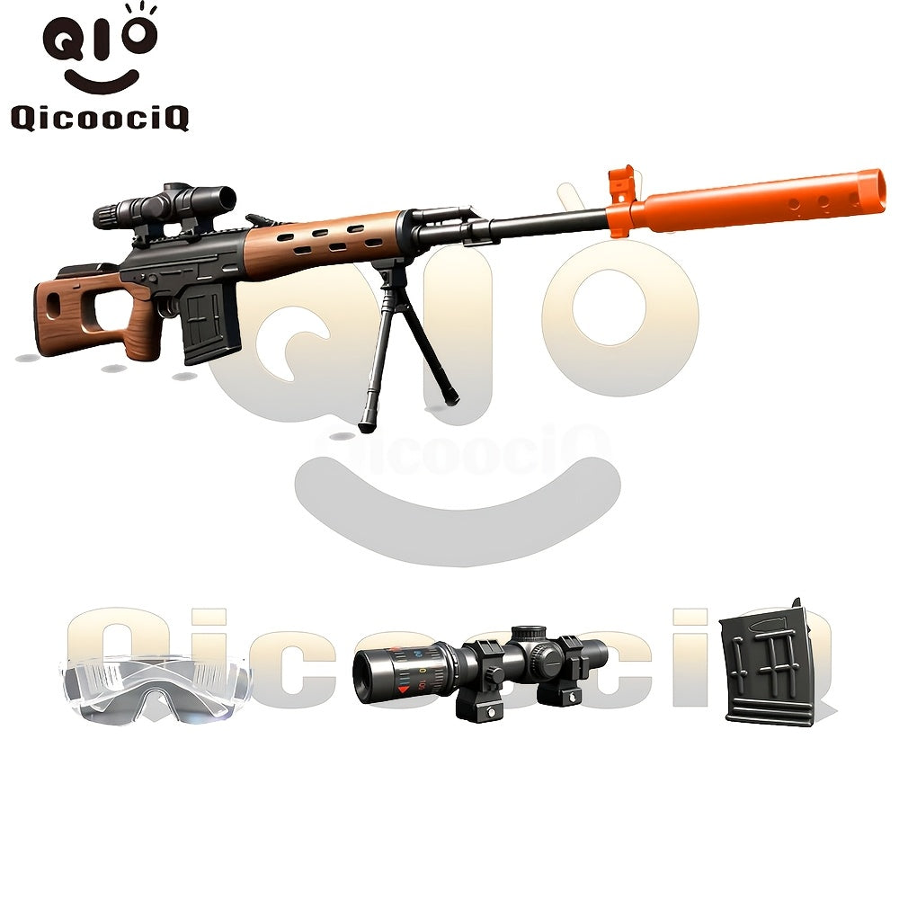 Electric Water Bead Blaster Gun - SVD Automatic Splatter Ball Shooter Toy, 60ft Range 3-5 Beads/sec, USB Rechargeable, ABS Safe | Outdoor Backyard Shooting Game Gift for Kids Teens Men Birthday Christmas