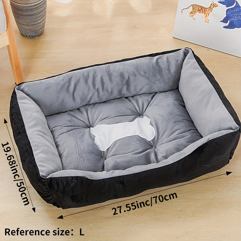All-Season Dog & Cat Bed with High-Rebound PP Filling – Orthopedic Plush Pet Mattress for Small Medium Large Dogs and Cats, 5 Sizes, Calming Anti-Anxiety Washable Pet Bed