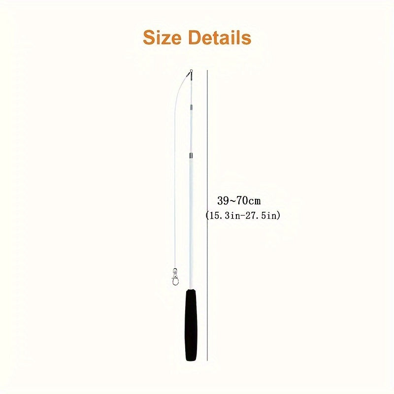 Interactive Cat Wand Toy Set Retractable Rod with Random Feather Replacement Heads for Indoor Cats Exercise Play No Battery Required Choose 5 10 15 20 or 25 Heads