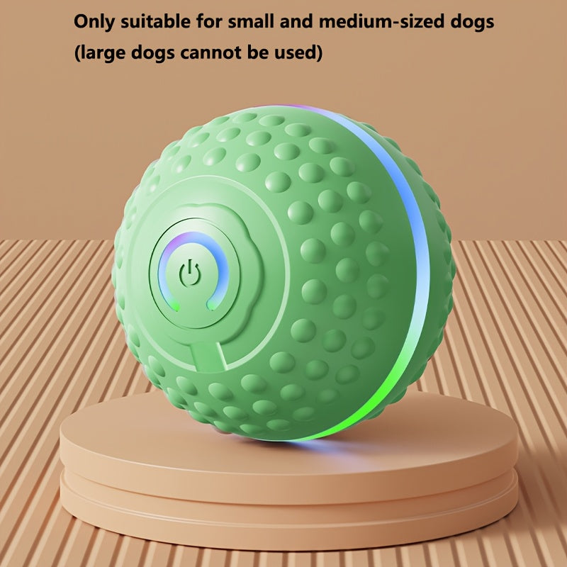 Automatic Bouncing Ball Dog Toy – USB Rechargeable Intelligent Self-Moving Jumping Ball for Small & Medium Dogs, Interactive Indoor Outdoor Pet Toy for Exercise & Play