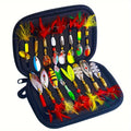 16PCS Metal Spoon Fishing Lures Kit – Spinner Bait Set for Pike, Bass, Trout & Walleye with Artificial Lures and Tackle Storage Box, Freshwater Fishing Accessories