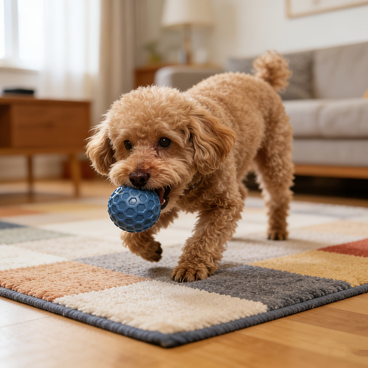 Squeaky Dog Toy Ball for Large Dogs - Super Tough Rubber Bite-Resistant Teeth Cleaning Chew Ball, Interactive Food Leaking Puzzle Toy, Durable Teething & Squeaker Ball for Aggressive Chewers
