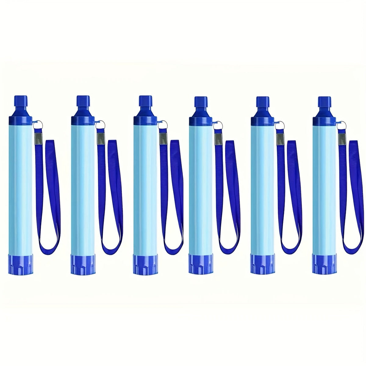 Portable Water Filter Purifier Straw Survival Kit – Durable ABS Filtration Straw with Lanyard & Extension Tube for Camping, Hiking, Backpacking, Travel, Wilderness & Emergency Preparedness – 1/2/4/6 Pack