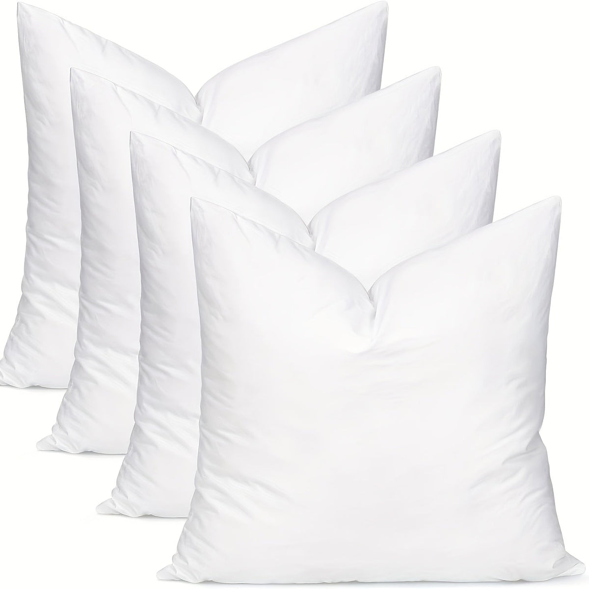 Square Pillow Inserts – Hypoallergenic New Fiber Fill, White Cushion Inserts for Sofa, Bed & Patio, 14–20 Inch, 1/2/4 Pack, Ideal for Bedroom, Living Room, Office & Outdoor Decor