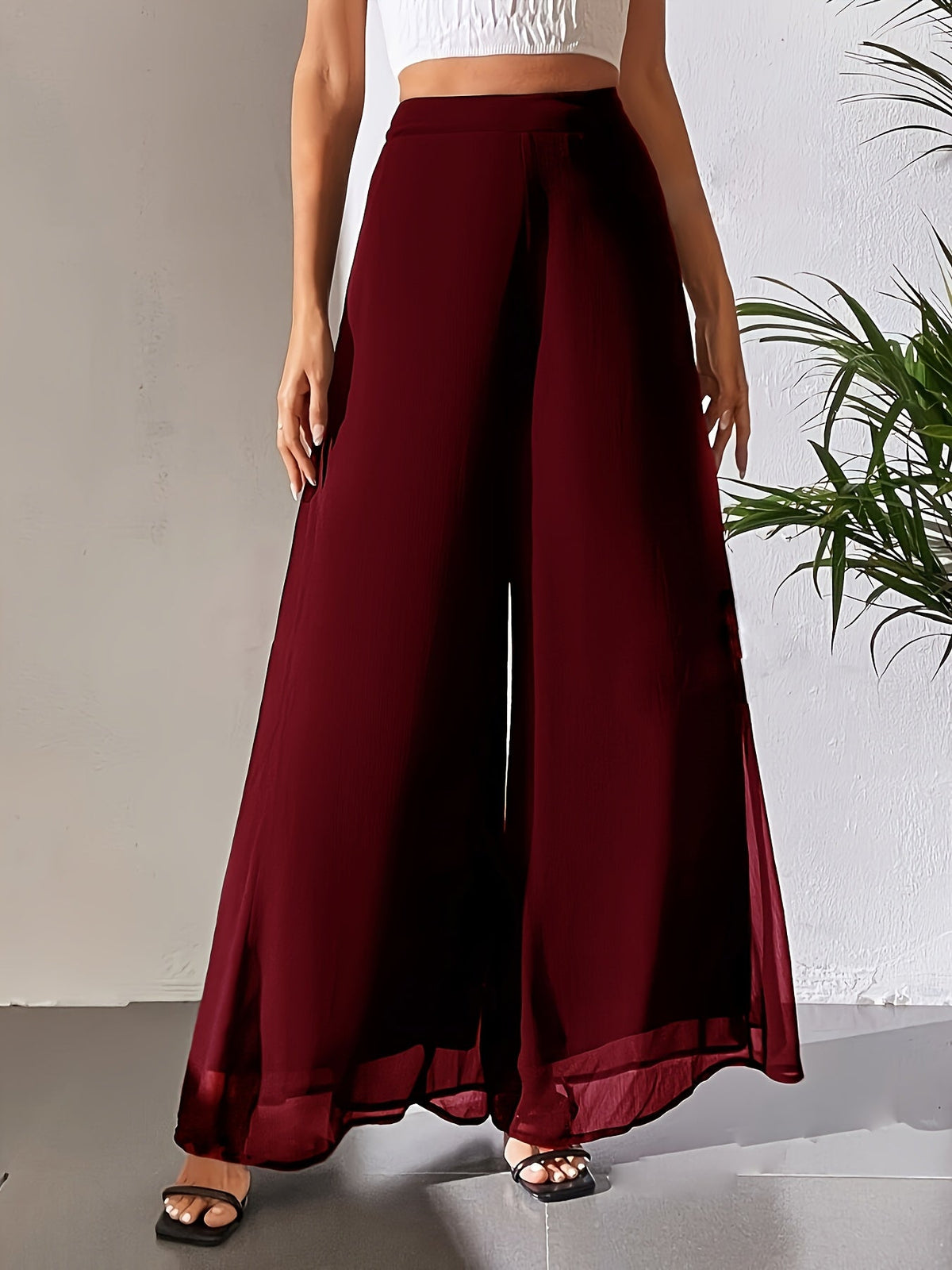 Women's Wide Leg Pants Casual Elastic Waist Lightweight Loose Long Pants for Women All Seasons Comfortable Fit Multiple Colors S-XXL