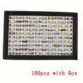100 Pcs Stainless Steel Rings Bulk Set with Box – Assorted Mixed Styles Heart & Stripe Bands for Women, Men & Couples, Colorful Wholesale Jewelry Gift Pack, Random Assortment
