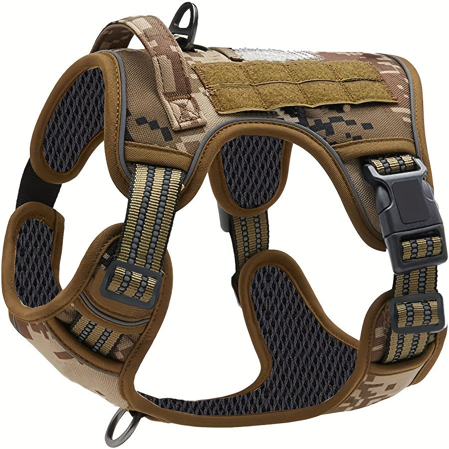 No Pull Tactical Dog Harness with Control Handle - Durable Vest with Reflective Straps for Large Dogs, Ideal for Training, Working & Service Dogs