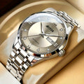 Men's Luxury Quartz Watch Stainless Steel Tourbillon Dial Date Display Night Glow Sports Dress Watch Elegant Timepiece Father's Day Gift for Men