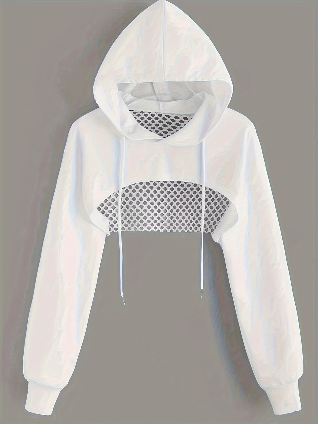 Y2K Hooded Sweatshirt Women Long Sleeve Crop Pullover Drawstring Hood Street Casual Fashion Top Black XS S M L XL XXL
