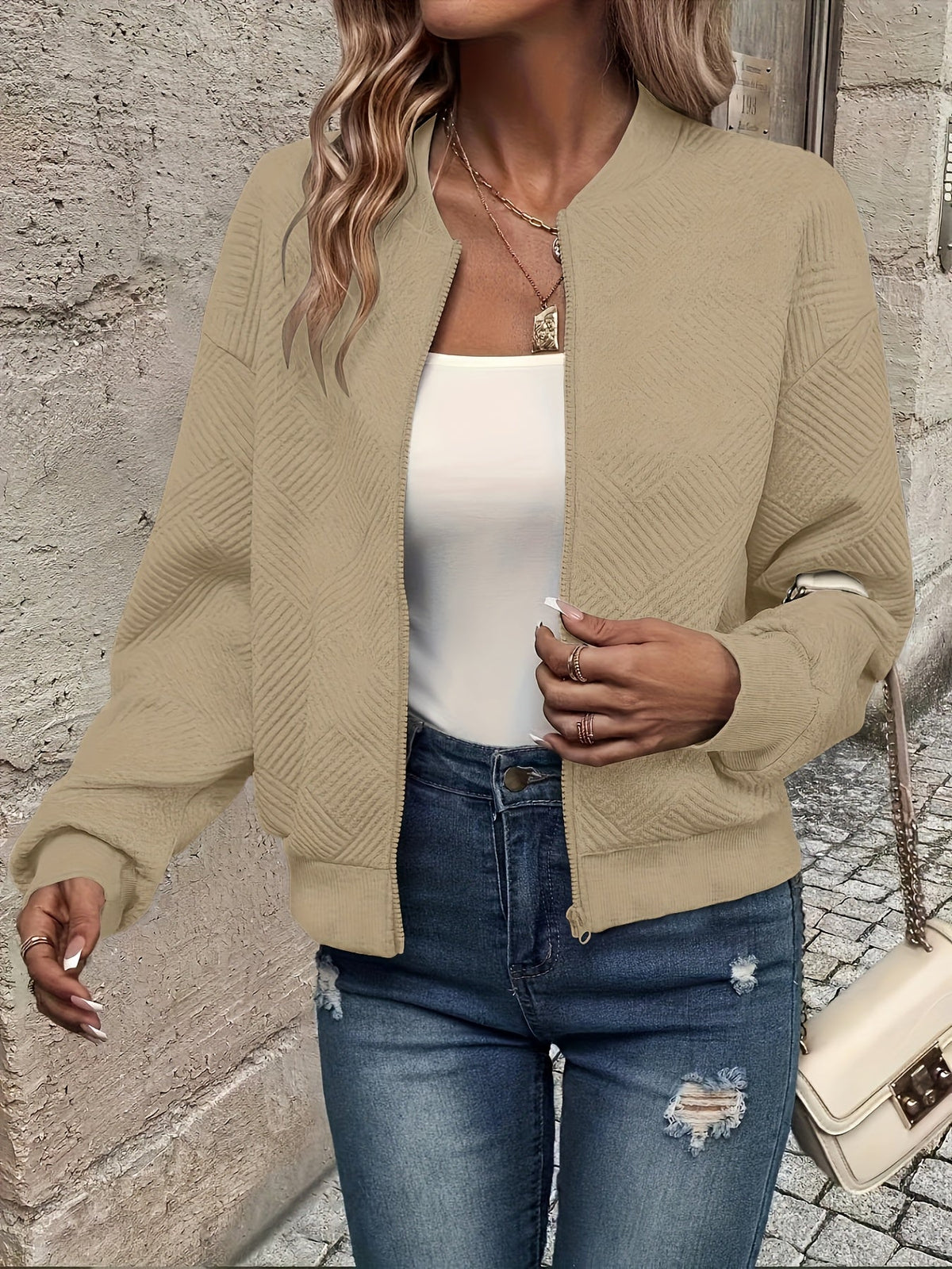 Women's Solid Color Zip-Up Cardigan Jacket – Casual Lightweight Zipper Front Sweater Coat for Fall Winter Everyday Layering
