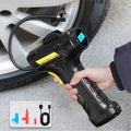 Portable Tire Inflator Air Compressor – 150 PSI Cordless Handheld Air Pump with Auto-Shutoff, Digital Pressure Gauge & LED Light for Cars, Motorcycles, Bikes & Balls, Rechargeable