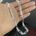 925 Sterling Silver Figaro Necklace 8mm Wide – Italian Chain Design, Minimalist Fashion Jewelry, Perfect Gift for Women & Men, 18 to 24 Inches Available