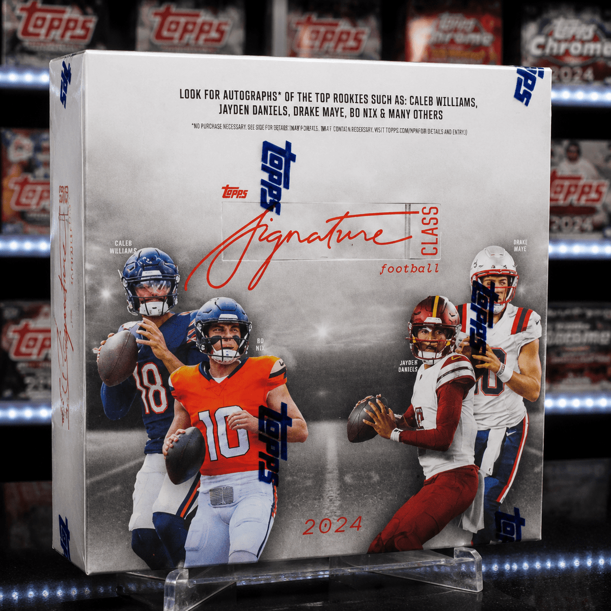 2024 Topps Football Trading Card Mega Box – 80 Cards Factory Sealed, 10-Pack Bundle (8 Cards Each), Special Insert Cards Included – Perfect for Collectors, Card Breaks & Trading