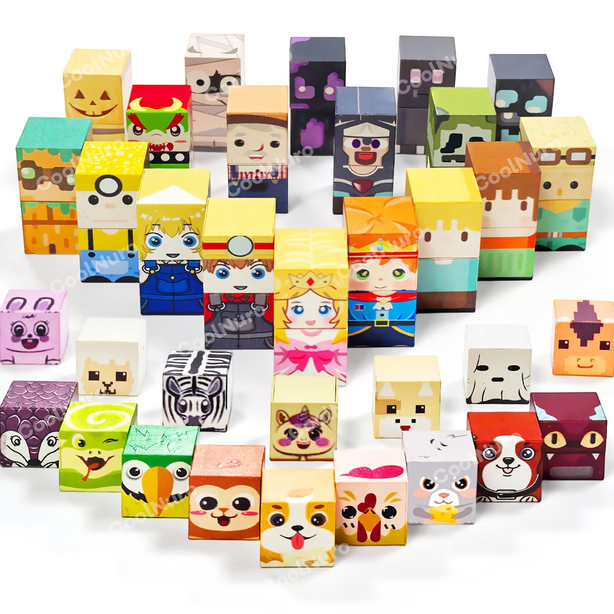 36pcs Magnetic Building Blocks for Kids - Animal & Human Theme STEM Educational Toy, Magnet Tiles Construction Set for Family Interactive Play & Learning Puzzle, Birthday & Holiday Gift for Boys & Girls