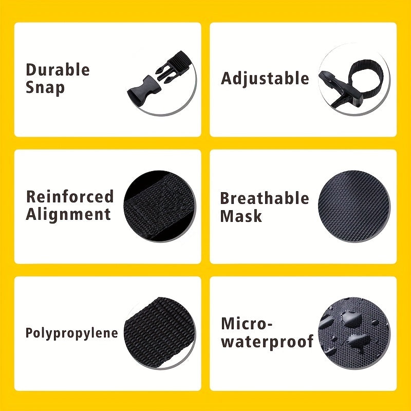 Dog Muzzle 7Pcs Adjustable Set - Breathable Mesh Anti-Bite Anti-Bark Face Cover for Small Medium Large Dogs, Front Opening Easy Chewing Water Friendly Design