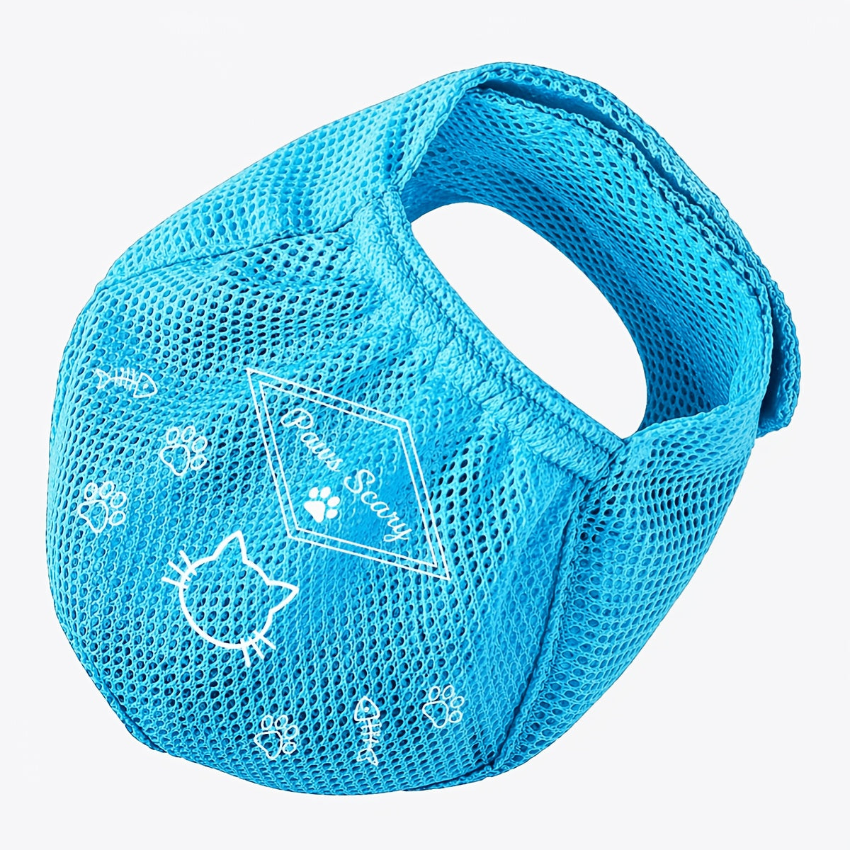 Cat Muzzle for Grooming - Adjustable Breathable Anti-Bite Cat Grooming Mask with Mesh Design, Comfortable Pet Care Hood for Nail Trimming, Bathing, Vet Visits & Cleaning, Christmas Holiday Print Gift