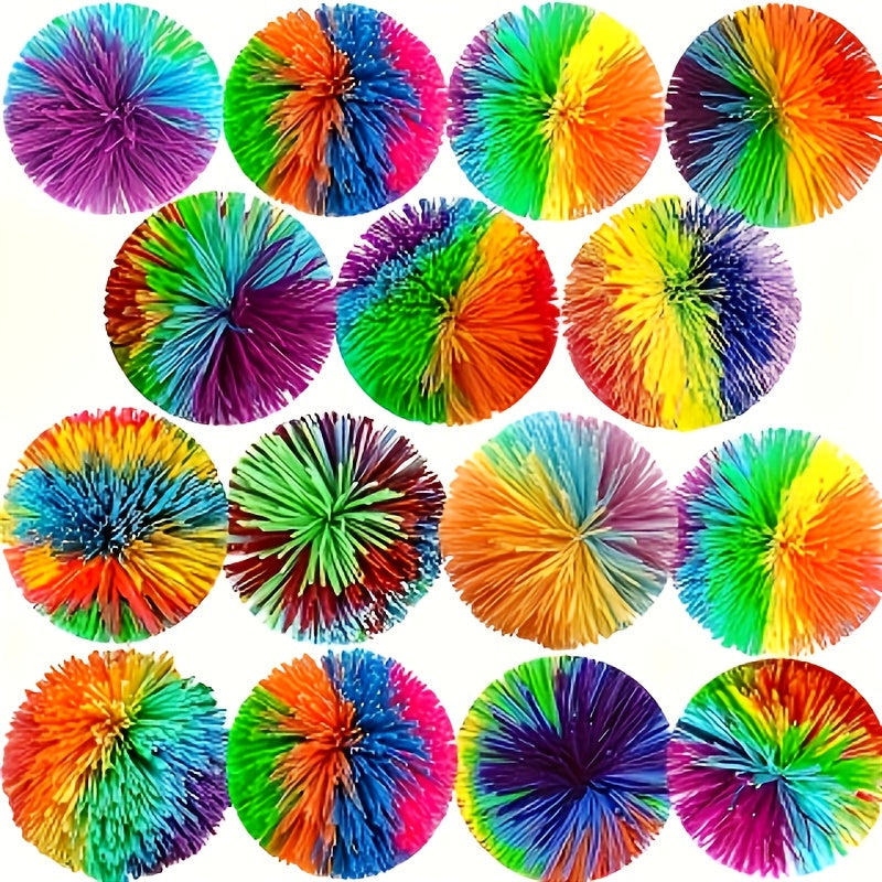 Kush Ball Sensory Bouncy Balls for Kids – Colorful Elastic Squishy Stress Balls Bulk Set for Sensory Play, Party Favors, Classroom Prizes, Birthday Gifts | 7 or 16 Piece Pack