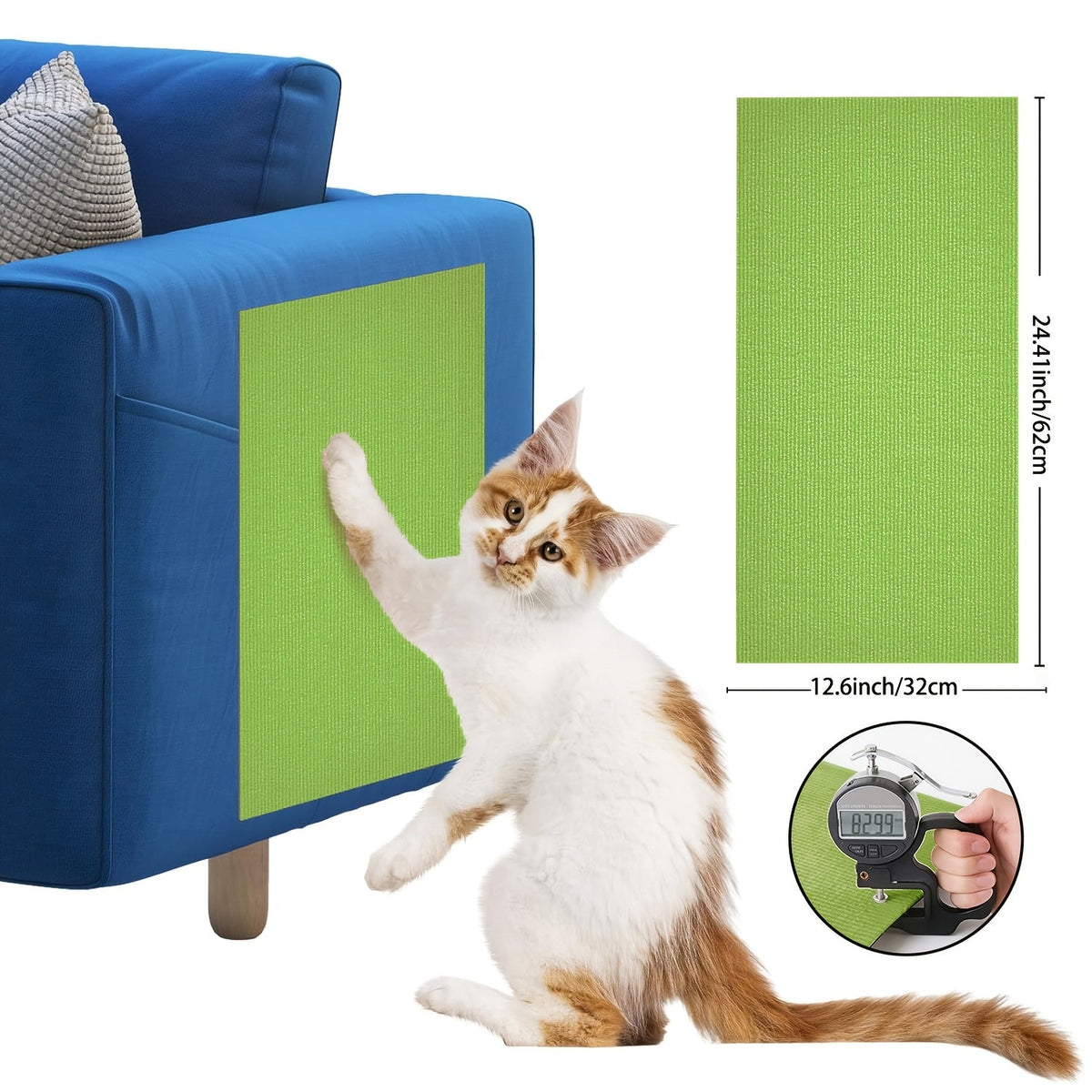 Cat Scratch Furniture Protectors Self-Adhesive - Trimmable Sofa & Wall Scratch Guards, Durable Cat Scratching Deterrent Pads for Couch, Chair, Door Frame