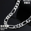 925 Sterling Silver Figaro Chain Necklace for Men & Women – 8mm Wide Bold Retro Minimalist Unisex Chain, 6.25g, Available in 20in & 24in Lengths, Gift Box Included, Birthday Anniversary Father's Day Jewelry Gift