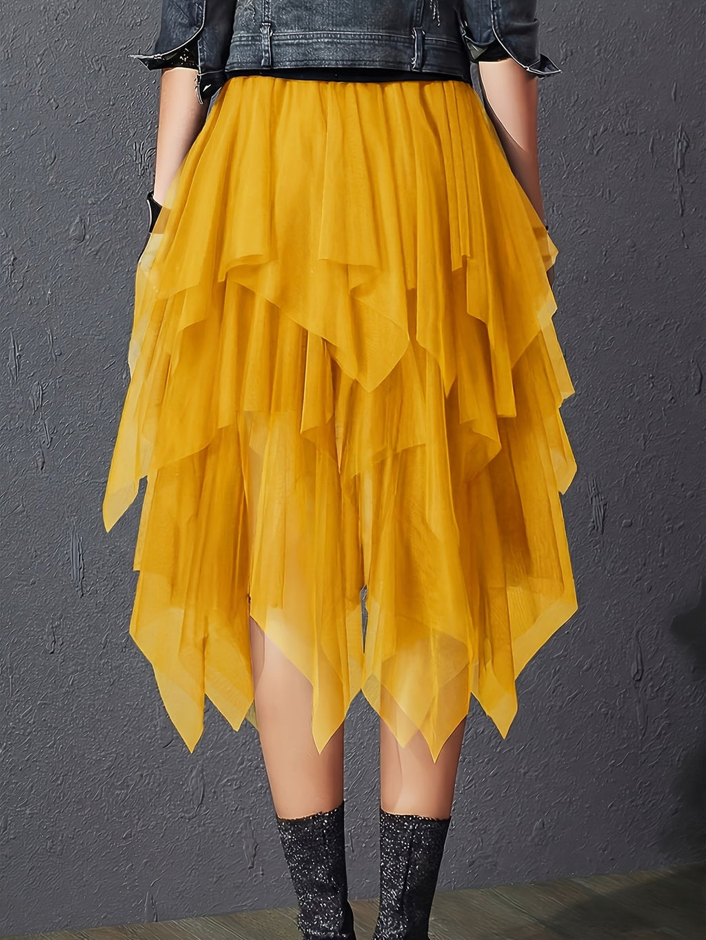 High Waist Tiered Tulle Skirt Women A-Line Flared Mesh Skirt Elegant Loose Fit Solid Color Spring Summer Party Skirt S-XXL