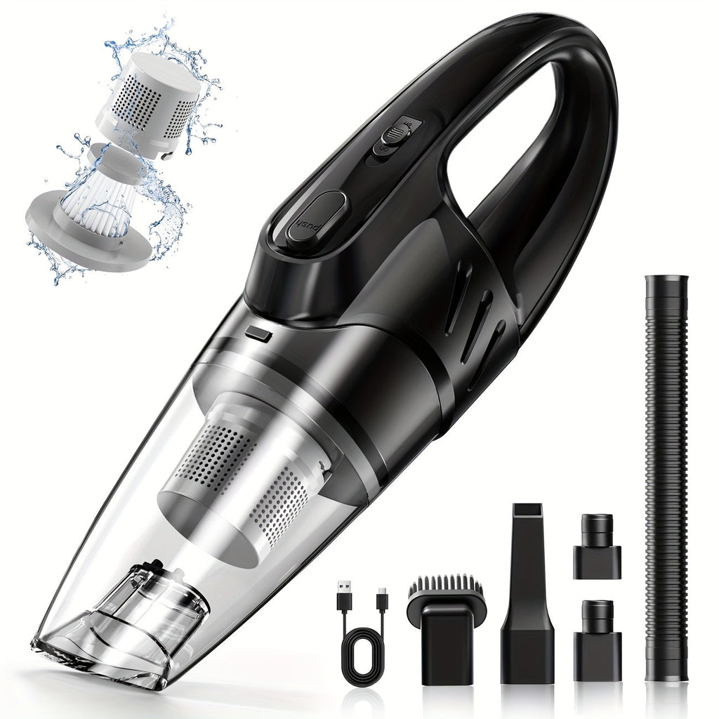 Cordless Car Vacuum Cleaner 6000PA High-Power Suction, 2000mAh Rechargeable Handheld Vacuum with 5 Accessories, Quiet Motor for Car Interior, Home & Pet Hair – Pink Women's Gift
