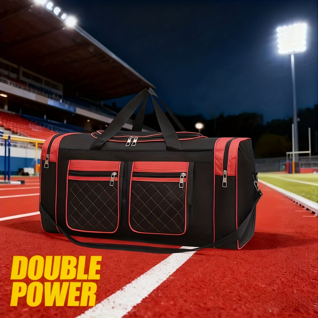 Large Capacity Travel Duffel Bag for Men & Women – Heavy-Duty Gym Bag with Multi-Pocket Design, Adjustable Shoulder Strap & Zipper Closure for Fitness, Weekend Trips, Business Travel & Outdoor Use