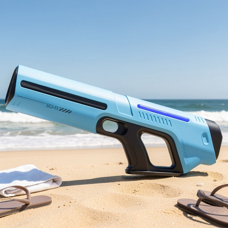 Electric Water Gun Auto-Fill with LED Pulse Light – 40ft Long Range Rapid-Fire Squirt Gun, USB Rechargeable 240-Shot Tank, Water Blaster for Kids & Adults, Pool Beach Backyard Summer Fun
