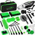 Car Cleaning Kit 17-35 Piece – Portable Vacuum Cleaner, Windshield Cleaning Tool, Drill Brush Set & Interior Brush Set for Full Car Detailing, Holiday Gift for Family & Friends