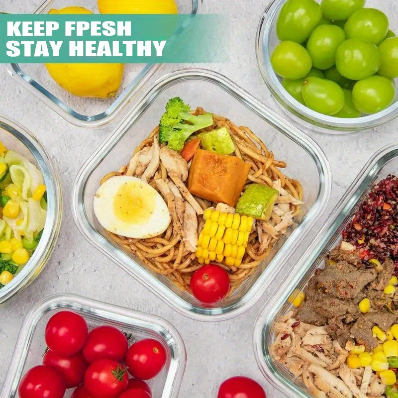 Glass Food Storage Containers Set of 8 with Lids – Borosilicate Leak-Proof Meal Prep Containers, Oven Microwave Dishwasher Safe, Stackable Kitchen Storage for Leftovers & Lunch