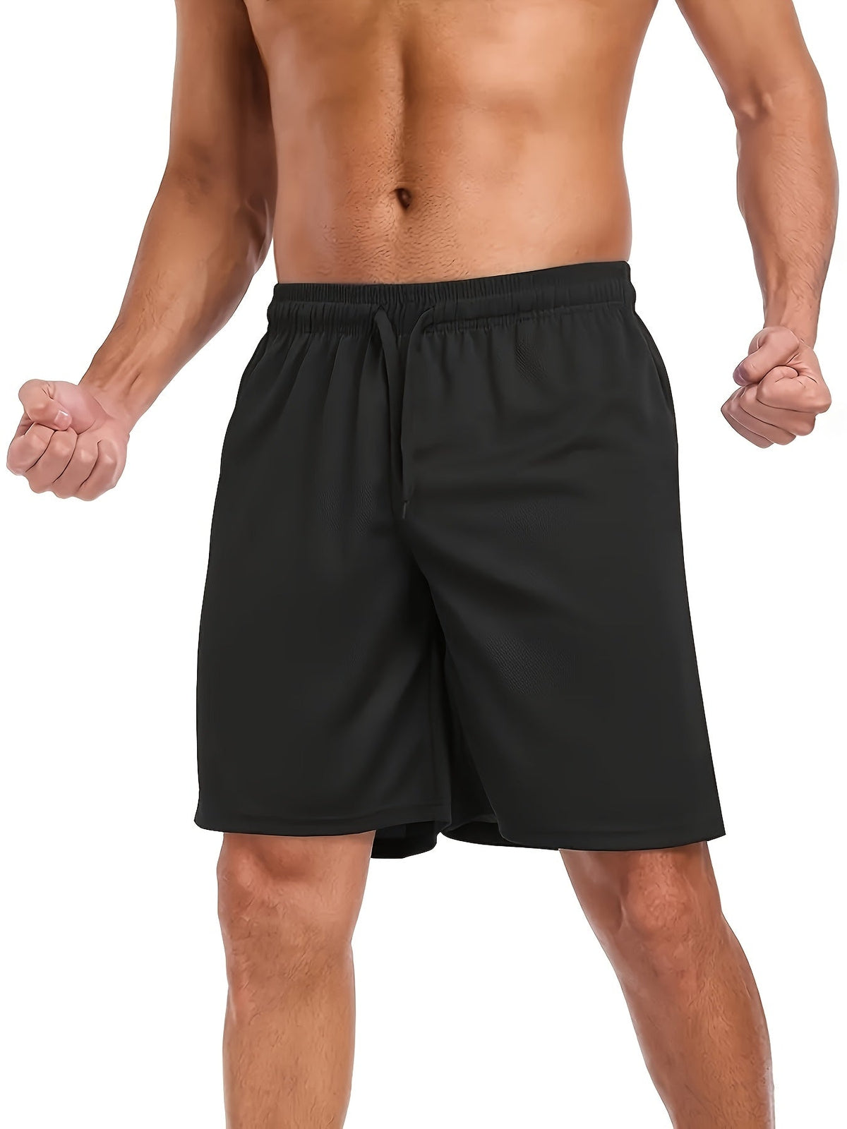 Men's Quick-Dry Athletic Shorts with Pockets & Adjustable Waistband – Lightweight Loose-Fit Training Running Gym Shorts for Men & Teens, 100% Polyester, Solid Colors, Machine Washable, 10-Pack Wholesale