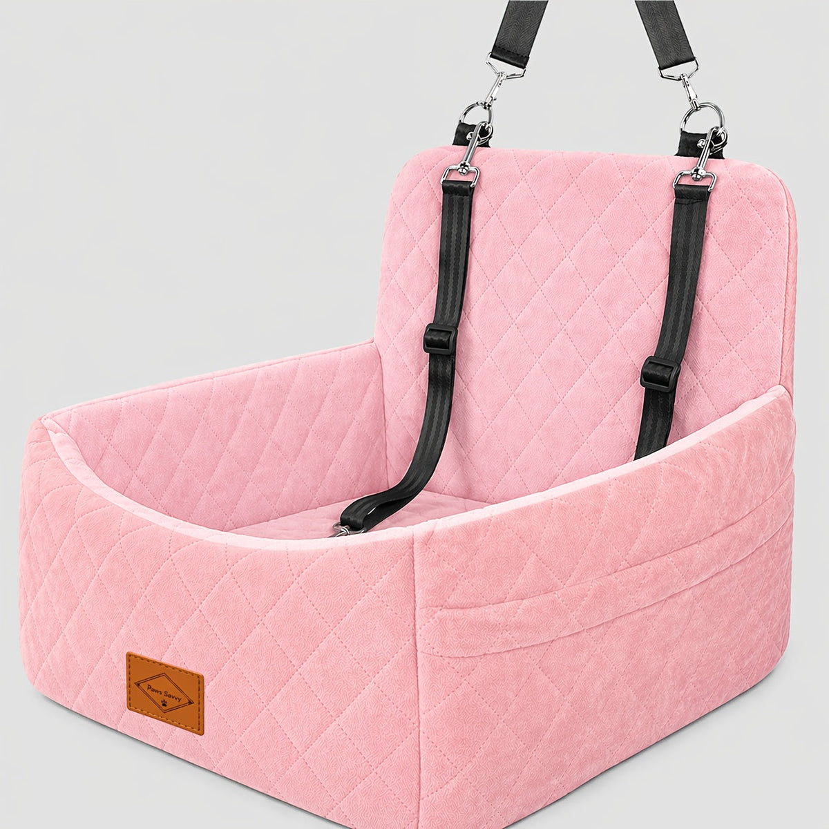 Dog Car Booster Seat with Safety Strap – Cozy Elevated Travel Bed for Small & Medium Dogs, Stable Non-Slip Design, Easy to Clean, 8 Colors Available