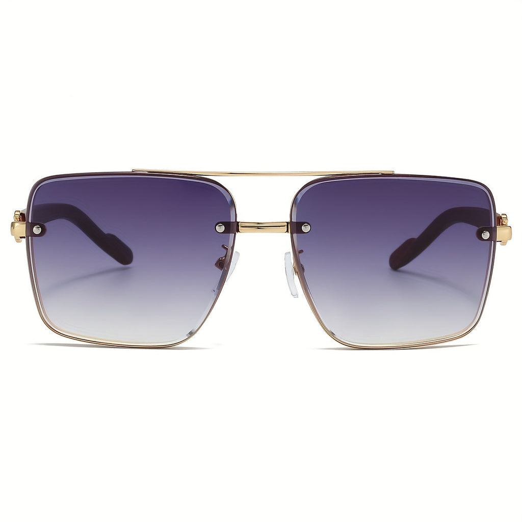 Retro Square Woodgrain Sunglasses for Men & Women – UV400 Gradient AC Lenses, Lightweight PC Frame, 7 Color Options, Vintage Street Style Eyewear for Driving, Travel & Everyday Wear