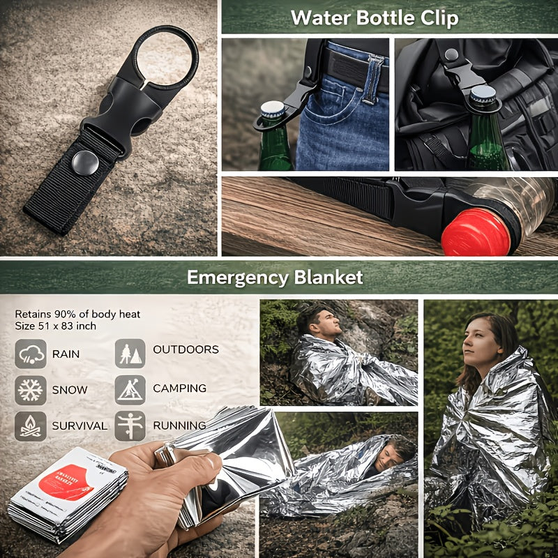 242-Piece Survival Kit – Outdoor Emergency Gear with Fire Starter & First Aid Tools for Camping Hiking Travel Car School, Men & Women Gift, Multiple Colors