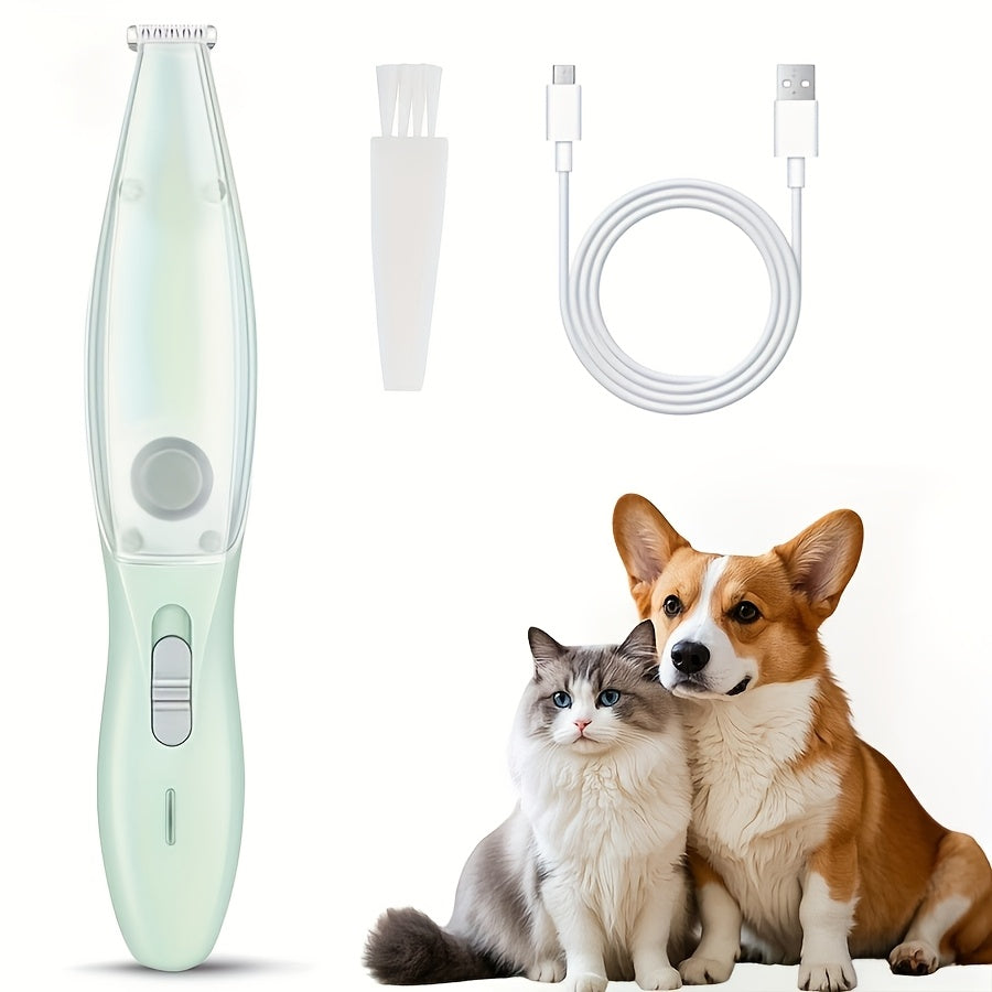 Wireless Pet Paw Trimmer with Vacuum Hair Collection - Strong Suction Auto-Collect Fur, USB Rechargeable Low Noise Paw Hair Clipper for Small & Large Dogs and Cats, No-Mess Grooming at Home