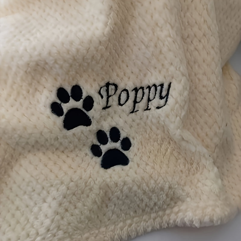 Custom Embroidered Pet Blanket for Dogs & Cats – Personalized Plaid Throw with Name or Initials, Cozy Soft Nest Blanket for Small Dogs and Cats, Warm Home Decor Pet Bed Gift